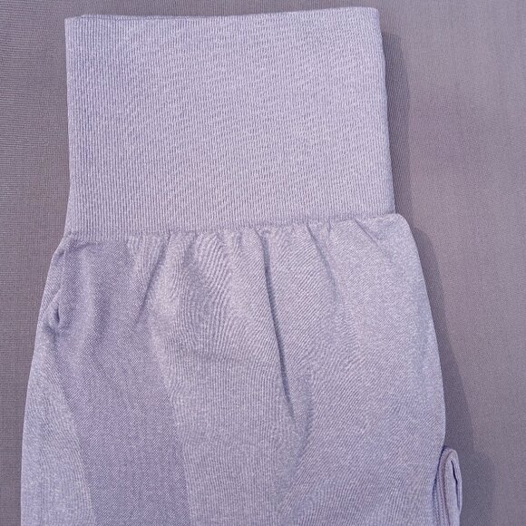 Light Grey Seamless Leggings Smile Contour High Waist Workout Gym Yoga Pants - Picture 6 of 12